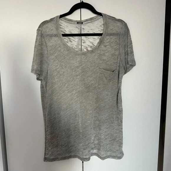 Monrow Textured Relaxed Tee - Light Grey - Picture 3 of 9